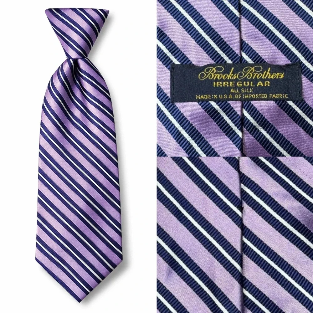 Brooks Brothers Silk Repp Stripe‎ Tie Purple Navy Classic Menswear Business
